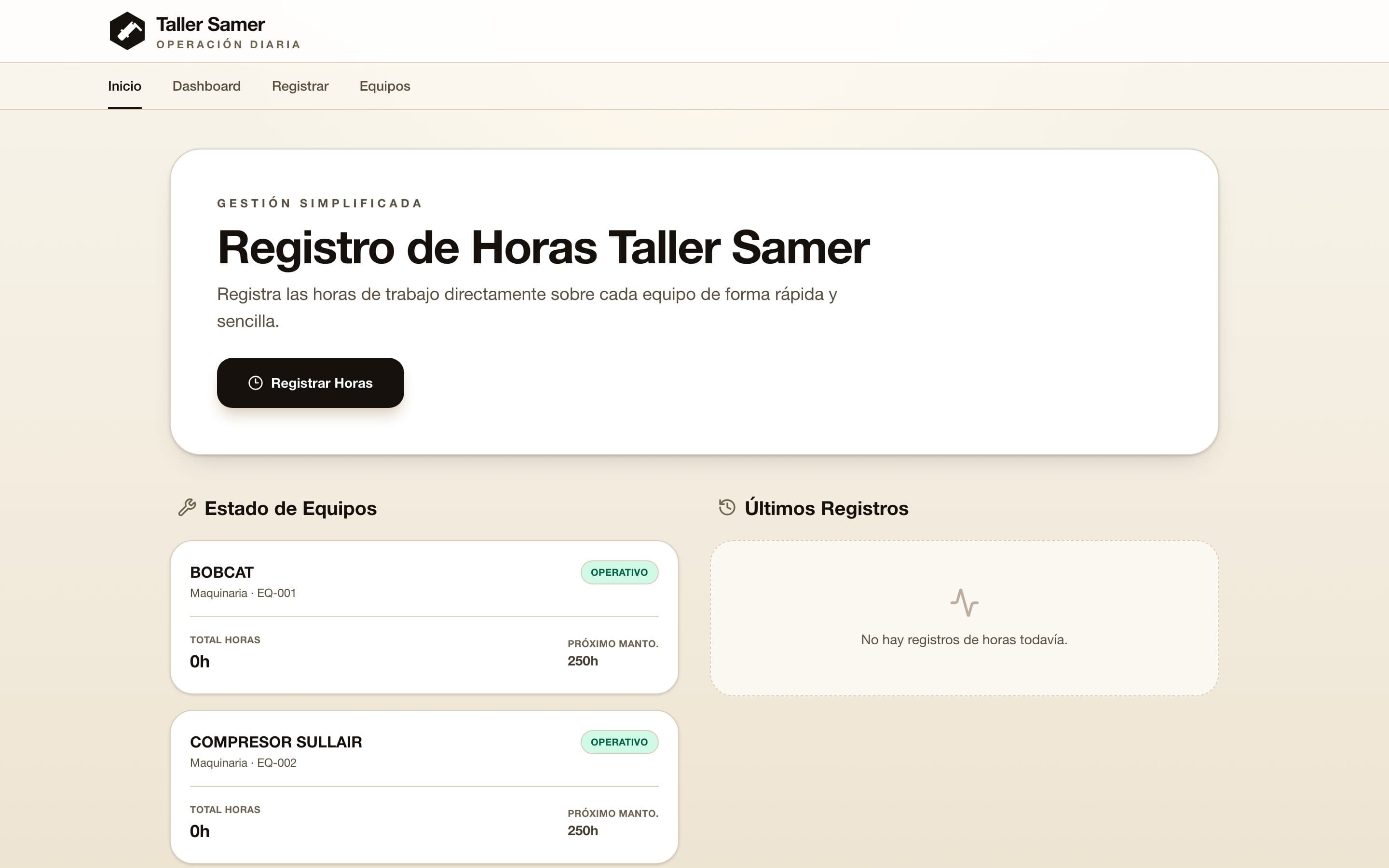 Dashboard de Taller Samer